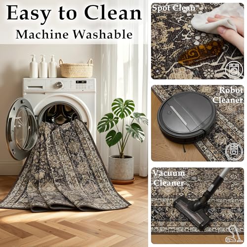 Washable Area Rug 5×7 for Living Room (Copper / 5' x 7' (Rectangular))