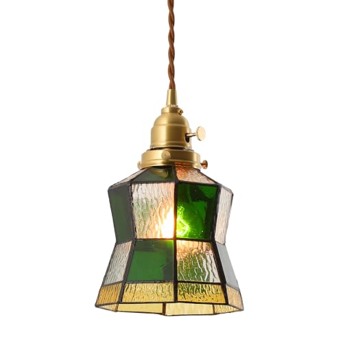 Pendant Light with Stained Glass Lmapshade