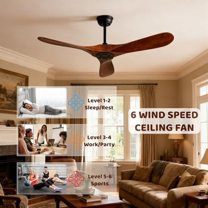 42 inch solid wood ceiling fan without lights