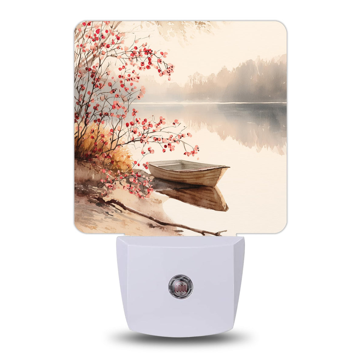 Lake Boat Autumn Night Lights Plug into Wall (Lake Boat Autumn)