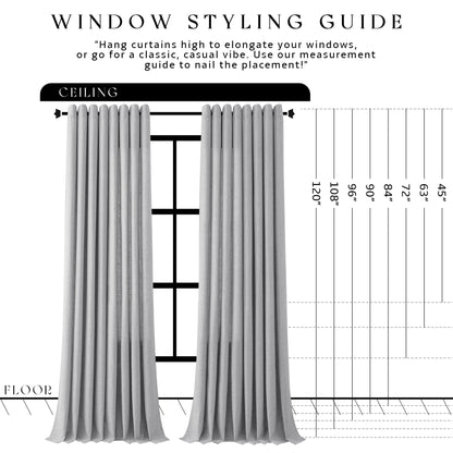 Grey Grommet Linen Curtains 84 Inches Long for Living Room (Grey / 52"W x 84"L (Pack of 2))