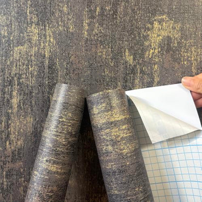 Vintage Metallic Peel and Stick Wallpaper Textured Industrial Metallic Concrete Wall Paper
