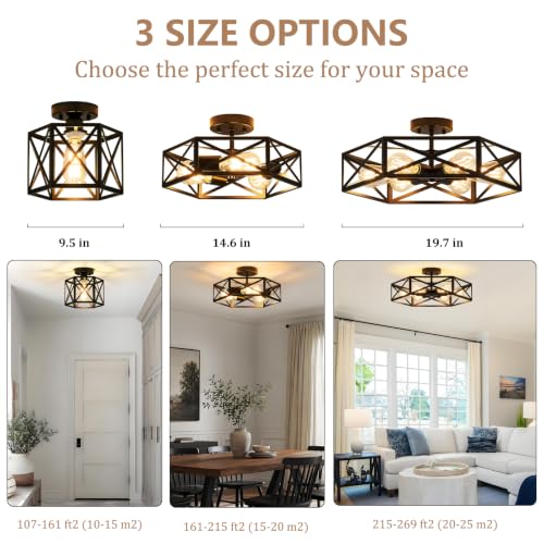 Farmhouse Semi Flush Mount Ceiling Light