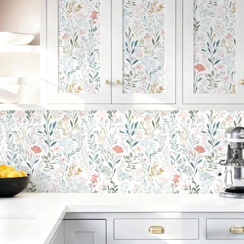 Floral Peel and Stick Wallpaper Peony Contact Paper Vintage Floral Wallpaper