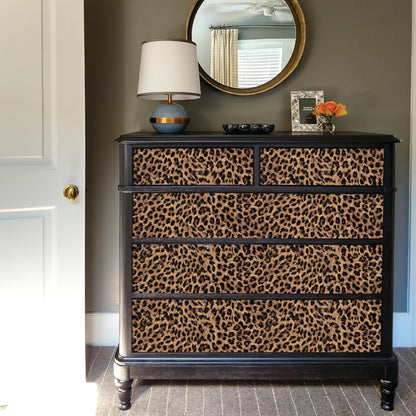 Cheetah Print Wallpaper Peel and Stick (Brown / 17.3"x 118.11")