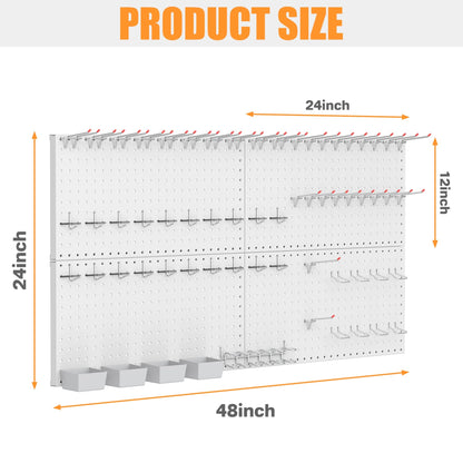 Garage Tools Organizer Boards Kit with Hooks (Gray)