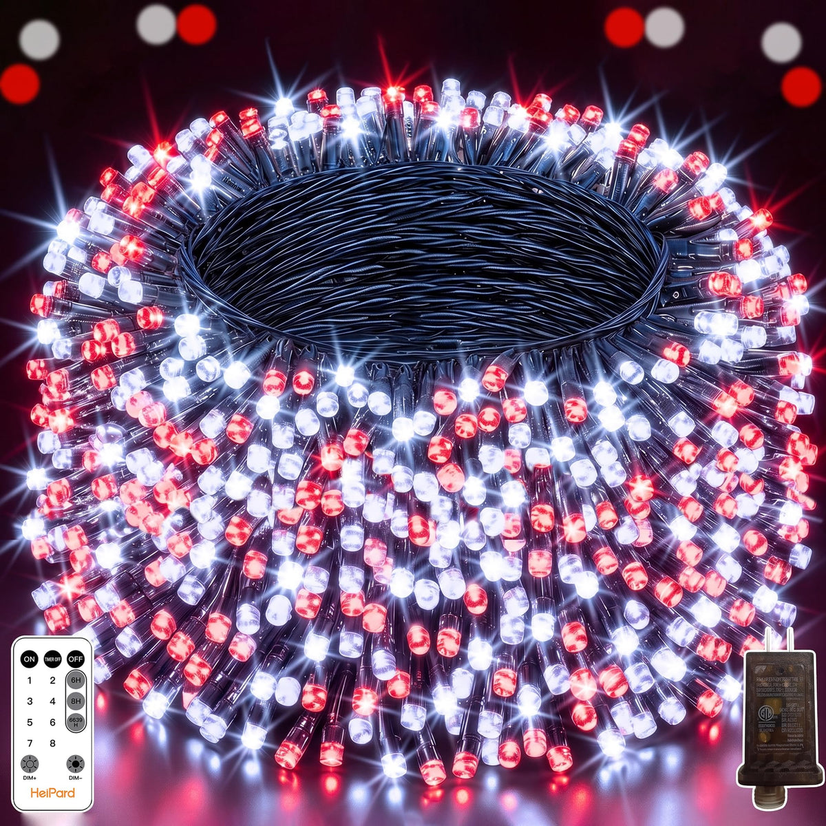 500 LED Christmas Lights Outdoor (Red and White / 500 LED)