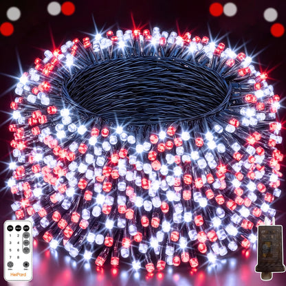 500 LED Christmas Lights Outdoor (Red and White / 500 LED)