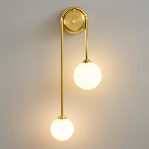 2 Light Milk White Glass Wall Sconce