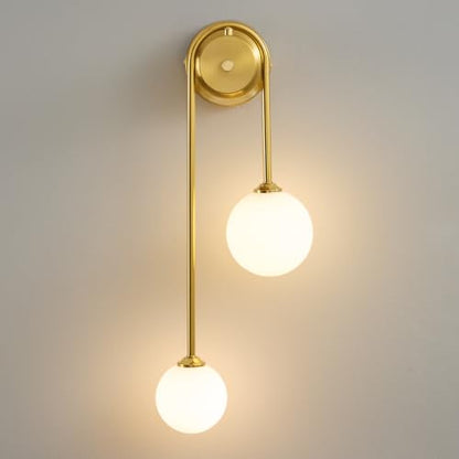 2 Light Milk White Glass Wall Sconce