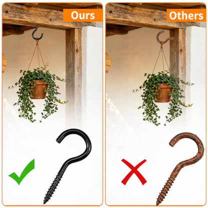 Black Open Screw Hooks for Wood
