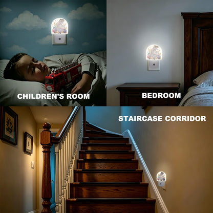 Night Light Dinosaur Truck Night Lights Plug into Wall with Dusk to Dawn Smart Sensor for Bedroom Bathroom Hallway Kitchen (Dinosaur Truck)