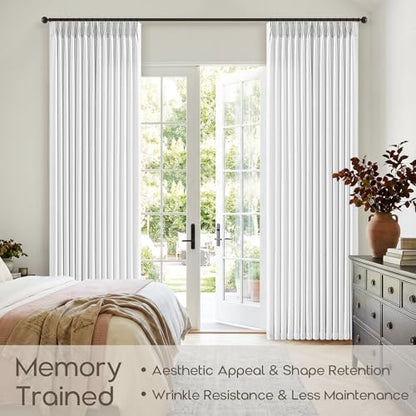 Extra Long Snow White Pinch Pleated Light Filter Curtains 120 Inches Long (Snow White / 40"W x 120"L (Pack of 2))