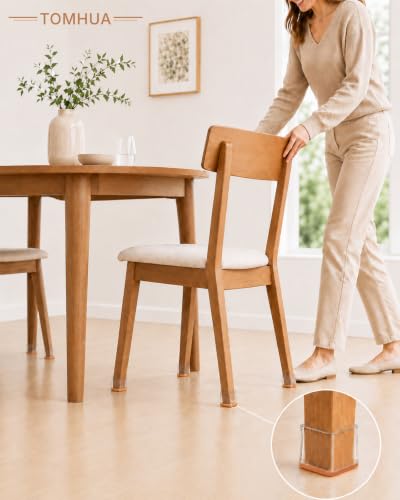 28Pcs Chair Leg Floor Protectors Rectangle for Hardwood Floors Silicone Caps Covers Felt Furniture Pads Clear Chair Sliders