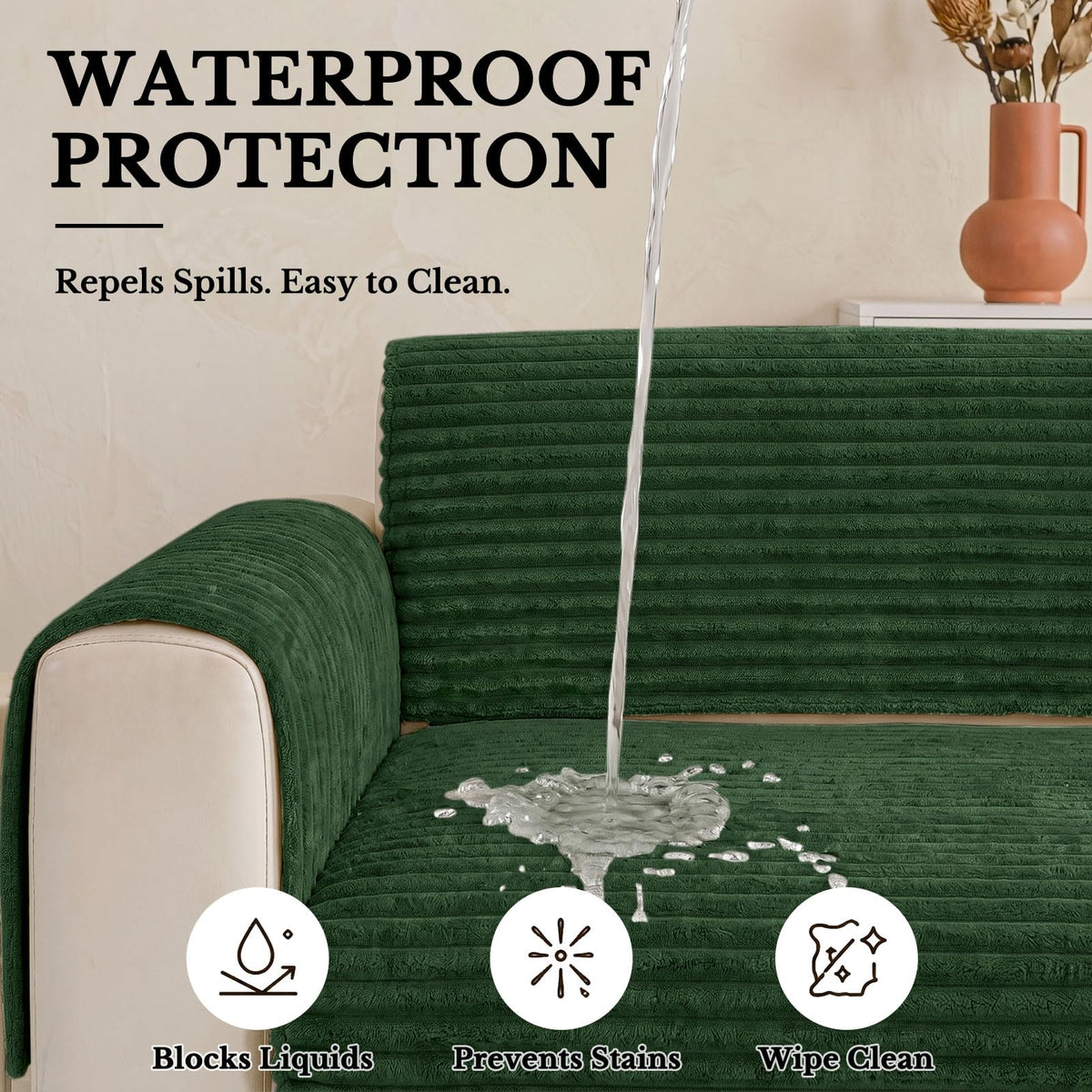 Waterproof Couch Cover for Dogs (Dark Green / 36"x94.5")