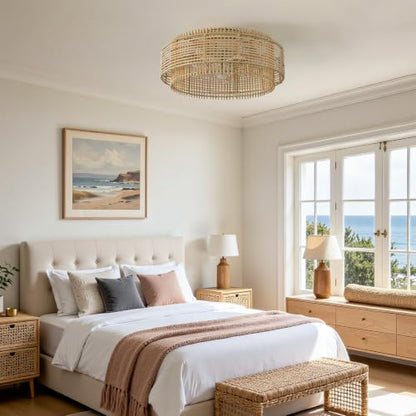 Boho ceiling fan with light