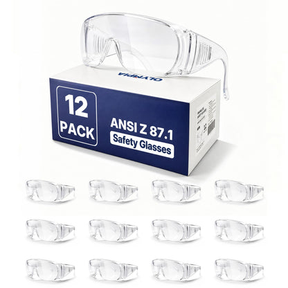 Safety Glasses Over Eyeglasses 12 Pack ANSI Z87.1