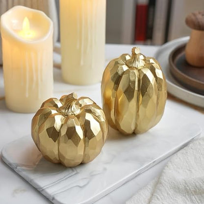 White and Gold Decorative Pumpkins