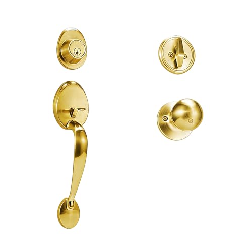 Front Door Lock Handle and Deadbolt Set