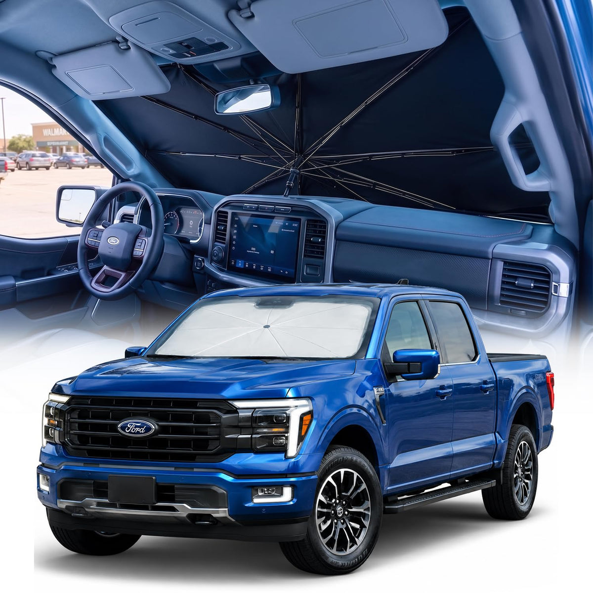2026 Upgraded] Weektic Truck Windshield Sun Shade for F