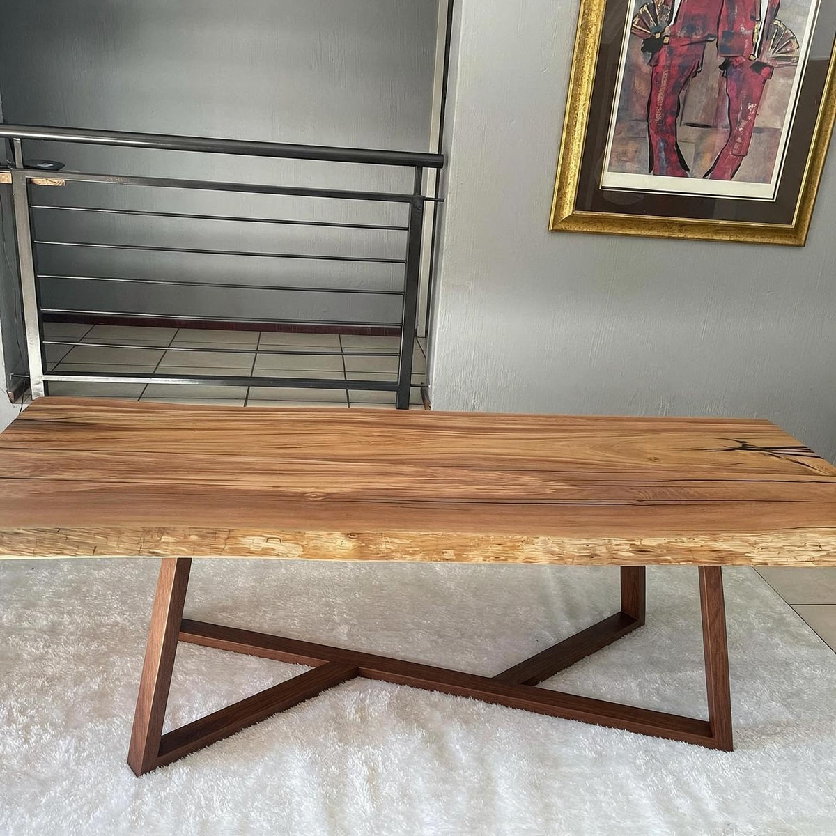 18 Inch Metal Table Legs for DIY Coffee End Table Bench (Walnut Color)