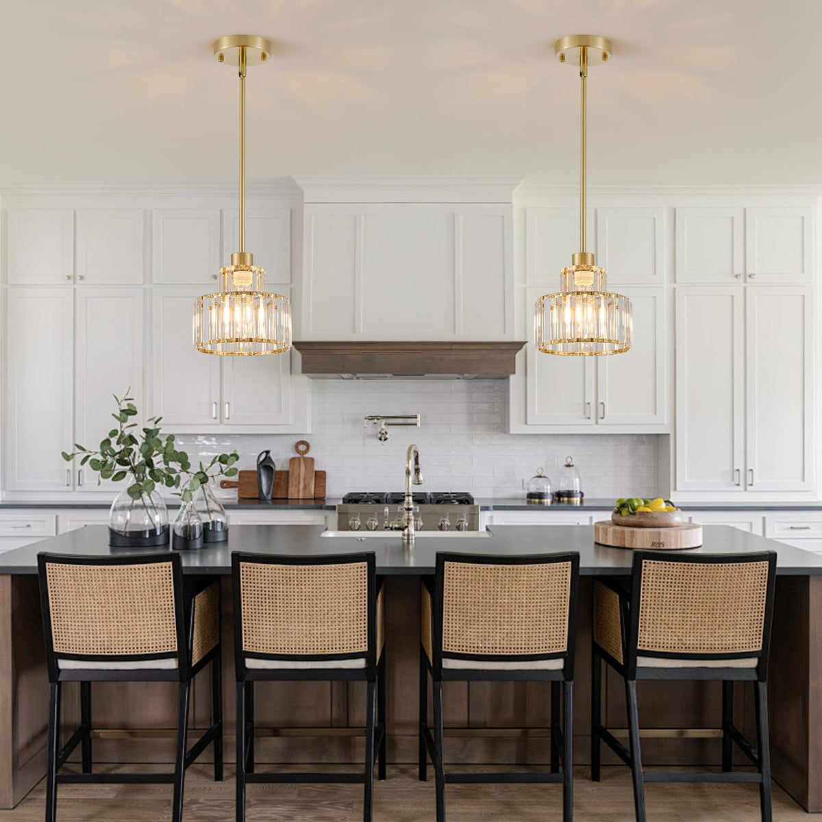 Gold Pendant Lights Kitchen Island (Gold&Clear / 1 pack)