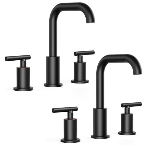 Bathroom Sink Faucet 3 Hole Widespread 8 Inch 2 Handle