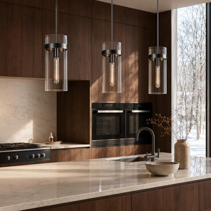 Modern Large 12 in Glass Kitchen Island Pendant Light
