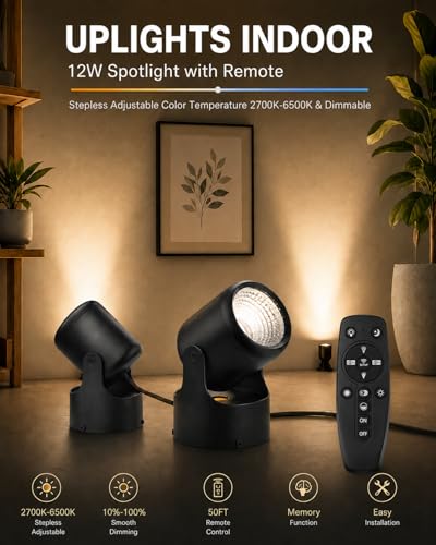 Indoor Uplights with Remote