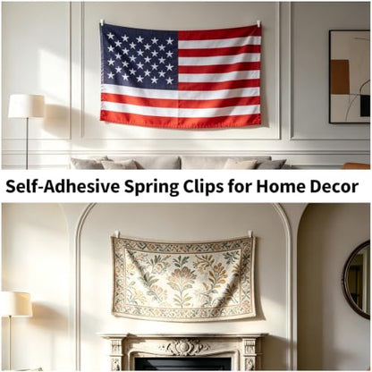 Tapestry Hangers Self Adhesive Strip Wall Hanging Spring Clips