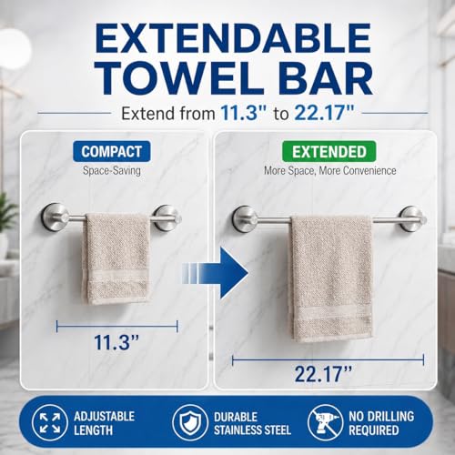 Extendable Suction Cup Towel Bar
