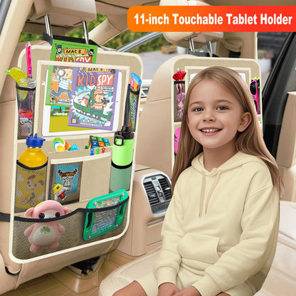 Car Backseat Organizer (Beige / 2 Pack without Food Tray)