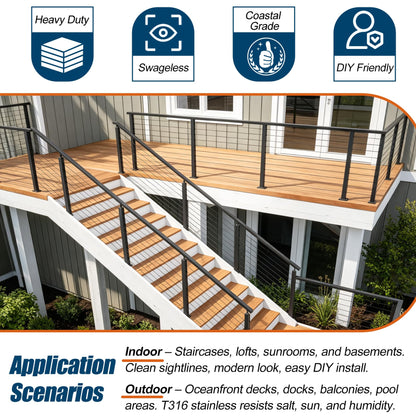 36 inch Cable Railing Post (36 Inch)