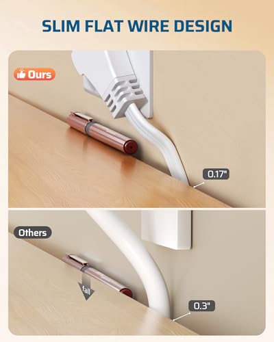 360° Rotating Flat Plug Extension Cord
