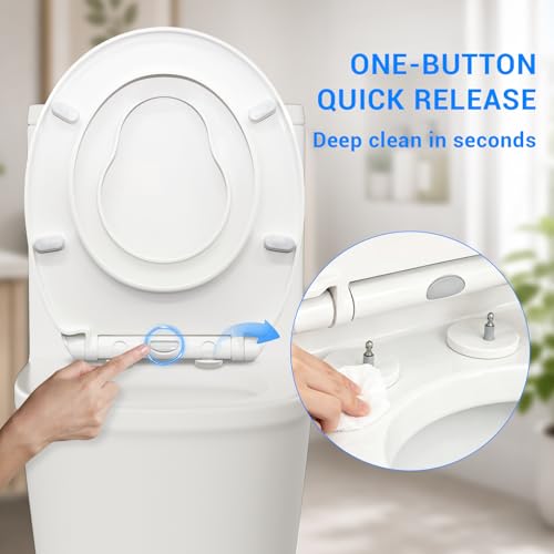 Round Toilet Seat with Toddler Seat Built In 16.5 Inch