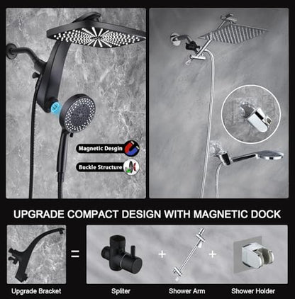 Rain Shower Head with Handheld Showerhead