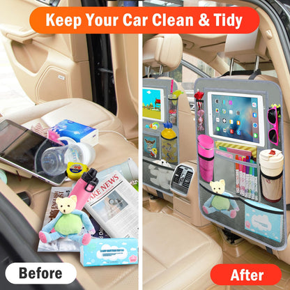 Backseat Car Organizer (Grey / 2 Pack without Food Tray)
