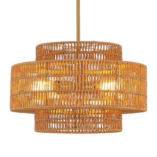 Hand Woven Rattan Chandelier