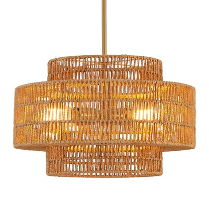 Hand Woven Rattan Chandelier