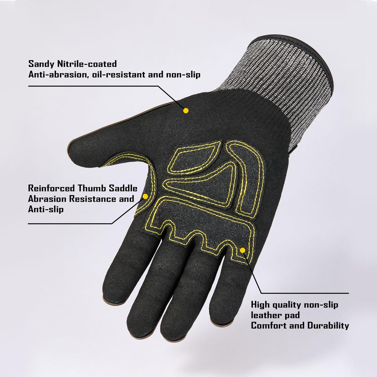A7 Cut Resistant Work Gloves with TPR (Medium)