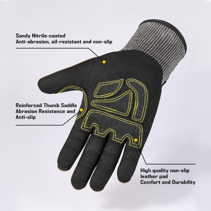 A7 Cut Resistant Work Gloves with TPR (Medium)
