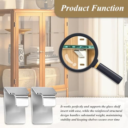 5 Pcs 114594 Metal Shelf Bracket Clips Compatible with IKEA Fabrikor Glass Door Cabinet