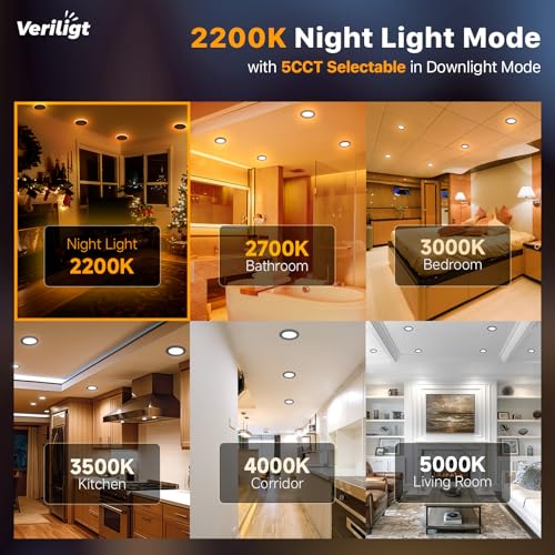 2 Pack 4 Inch LED Recessed Ceiling Light with Night Light