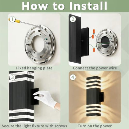 Square Outdoor Wall Lights Pack 3 Layer