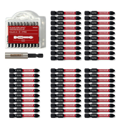50 Pack #2 Phillips PH2 Impact Bits (2IN-PH2-51PCS)