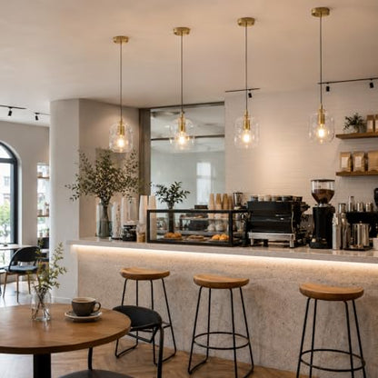 Gold Clear Organic Glass Pendant Lights