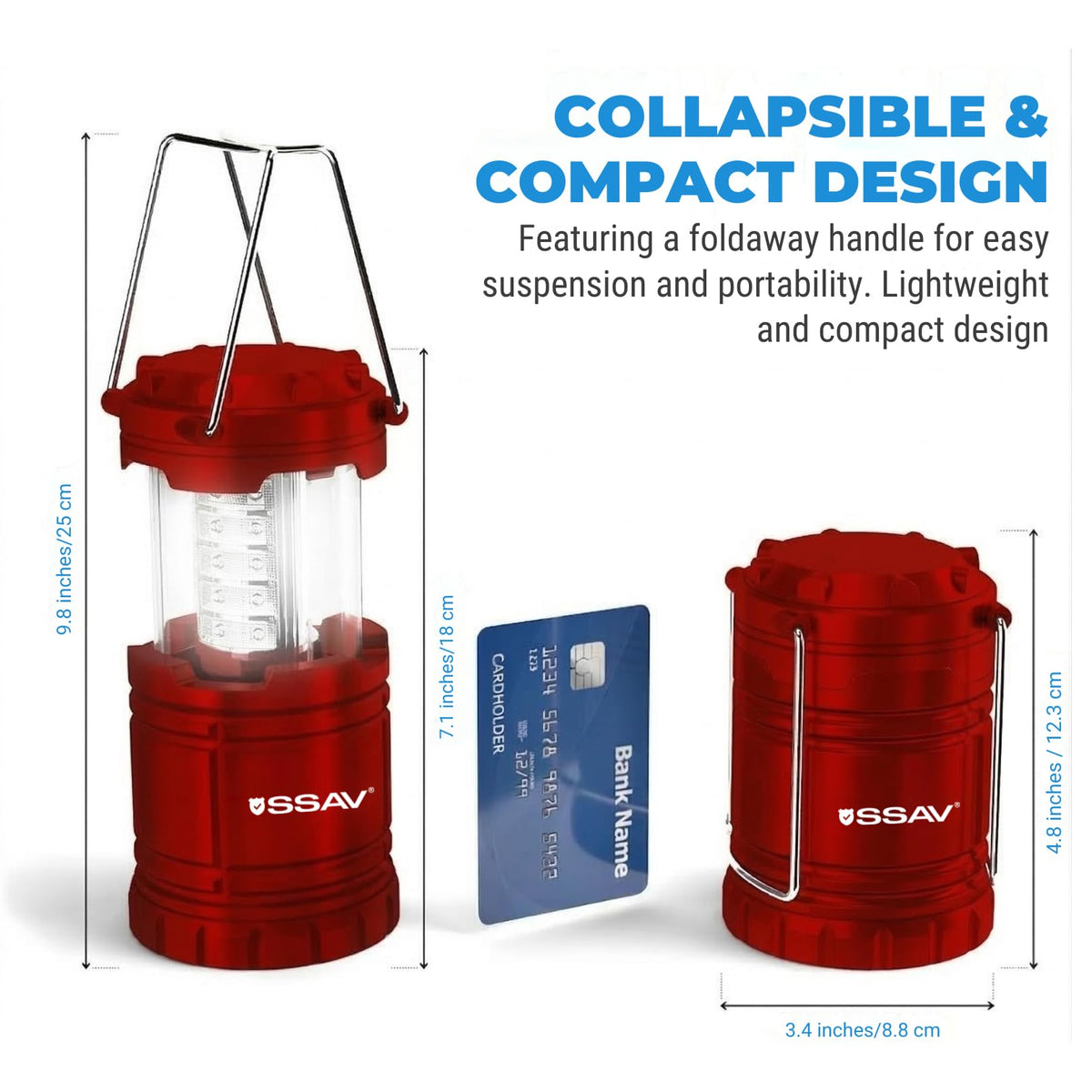2 Pack Battery Powered LED Camping Lanterns (2 Pack Red)