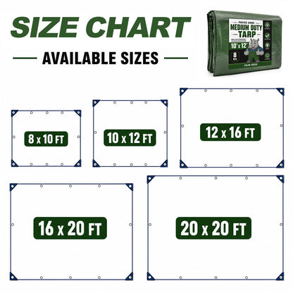 10x12 FT General Green Tarp (10x12 FT)