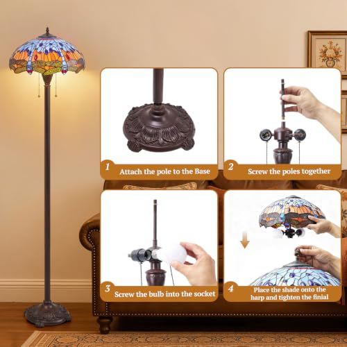 Tiffany Style Downward Floor Lamp