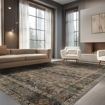 Washable Area Rug 8×10 for Living Room (Camel / 8' x 10' (Rectangular))